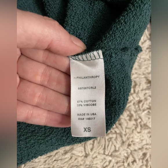 PHILANTHROPY green cheetah print sweatshirt top sweat pants XS 2 pc outfit - Picture 5 of 10